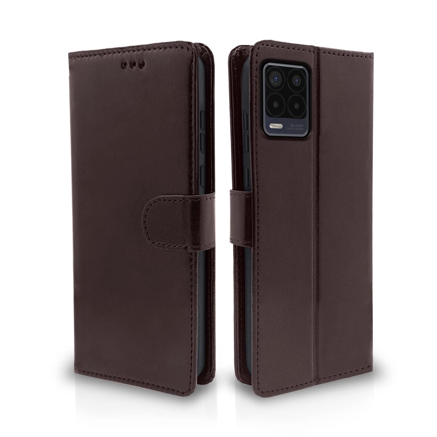 Pikkme Realme 8 4G / 8 Pro Vintage Flip Cover | Coffee