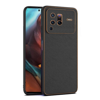 Pikkme Vivo X80 Pro 5G Leather Chrome Case | Black