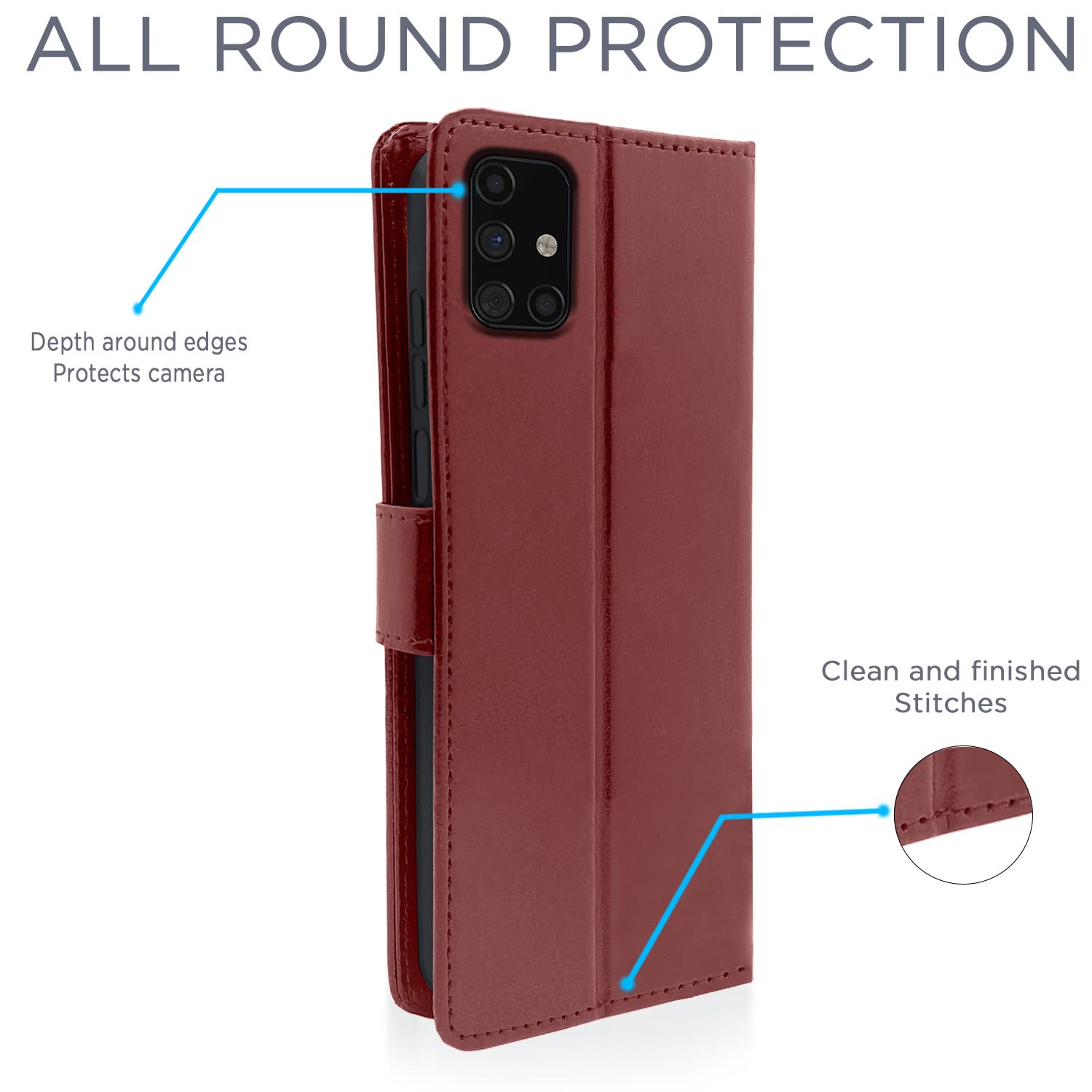 Pikkme Samsung Galaxy M51 Vintage Flip Cover | Brown