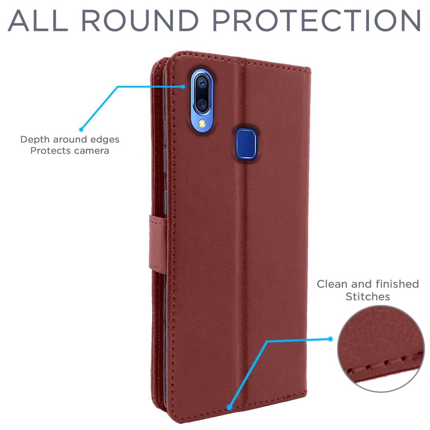 Pikkme Vivo Y91 / Y93 / Y95 Vintage Flip Cover | Brown