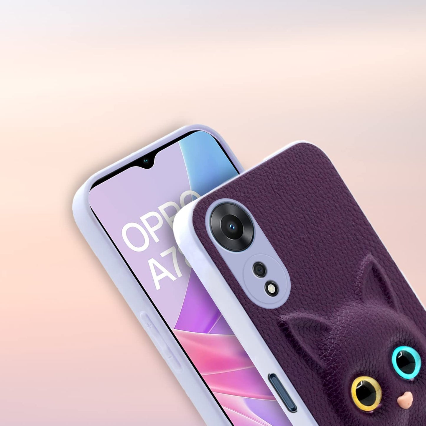 Pikkme Oppo A78 5G Kitty Back Cover (Purple)