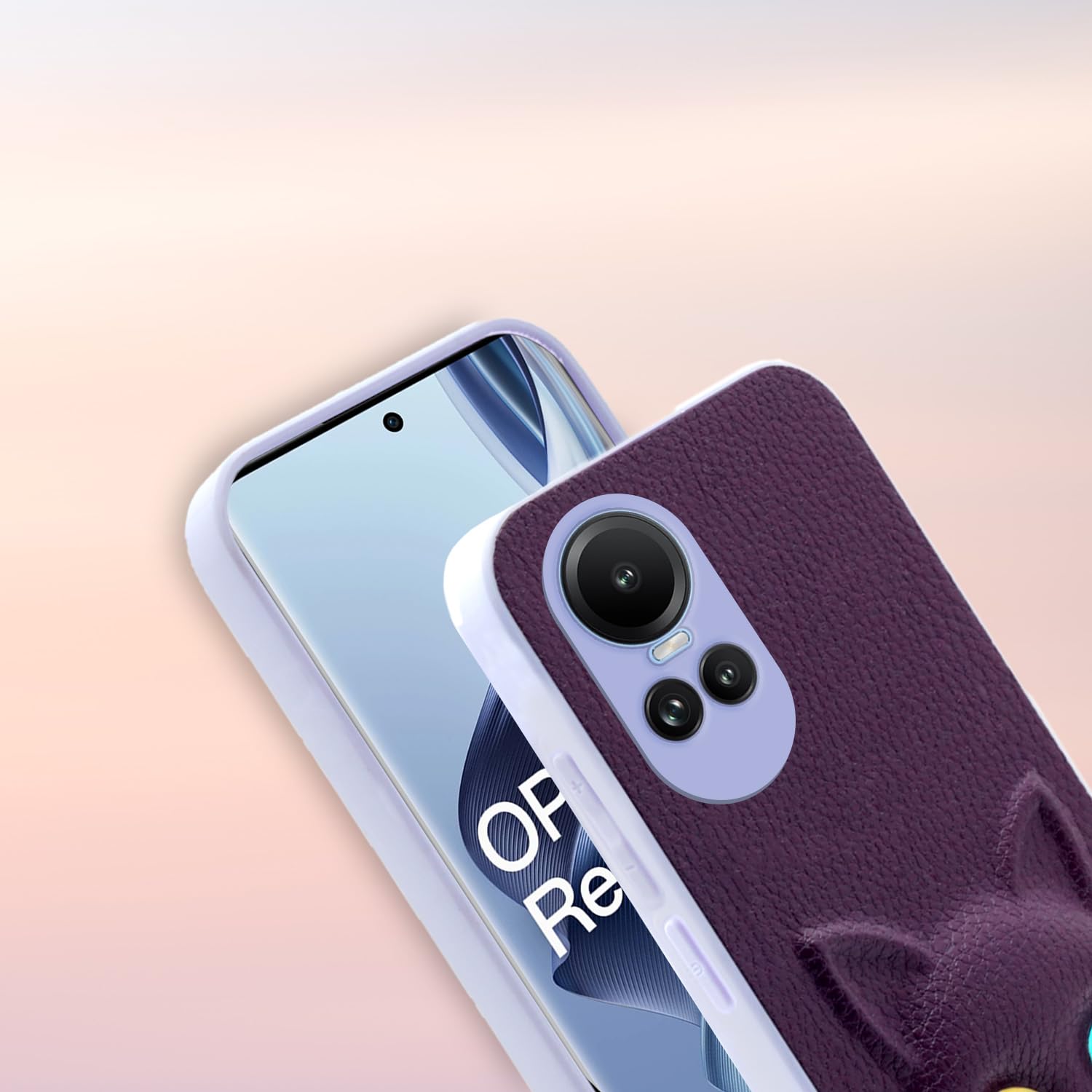 Pikkme Oppo Reno 10 5G Kitty Back Cover (Purple)