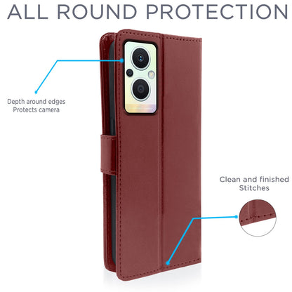 Pikkme Oppo F21 Pro 5G / F21s Pro 5G Vintage Flip Cover | Brown