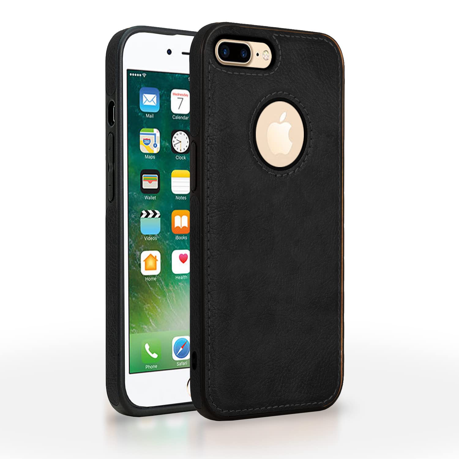 Pikkme iPhone 7 Plus / 8 Plus Leather Back Cover | Black