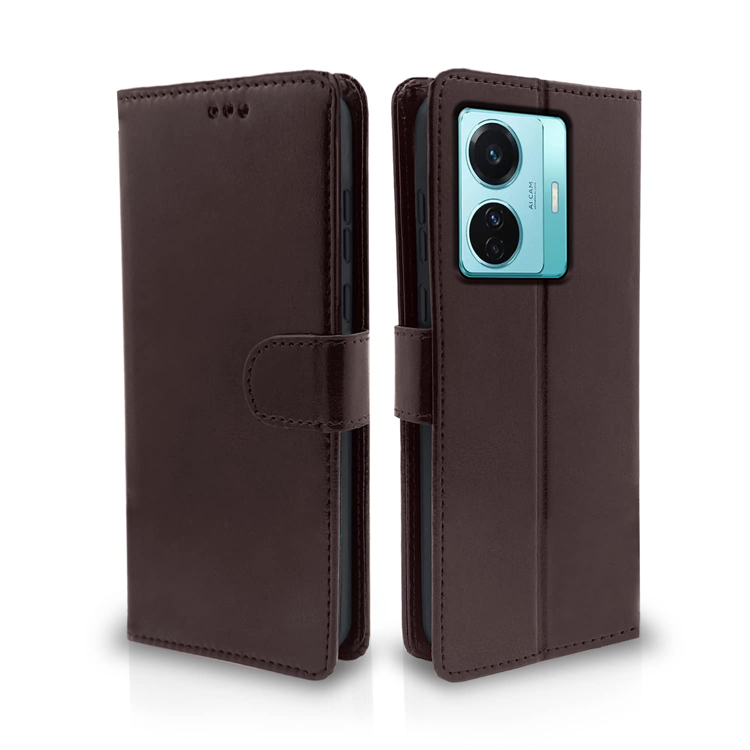 Pikkme Vivo T1 Pro 5G /iQOO Z6 Pro 5G Vintage Flip Cover | Coffee