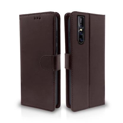 Pikkme Vivo V15 Pro Vintage Flip Cover | Coffee