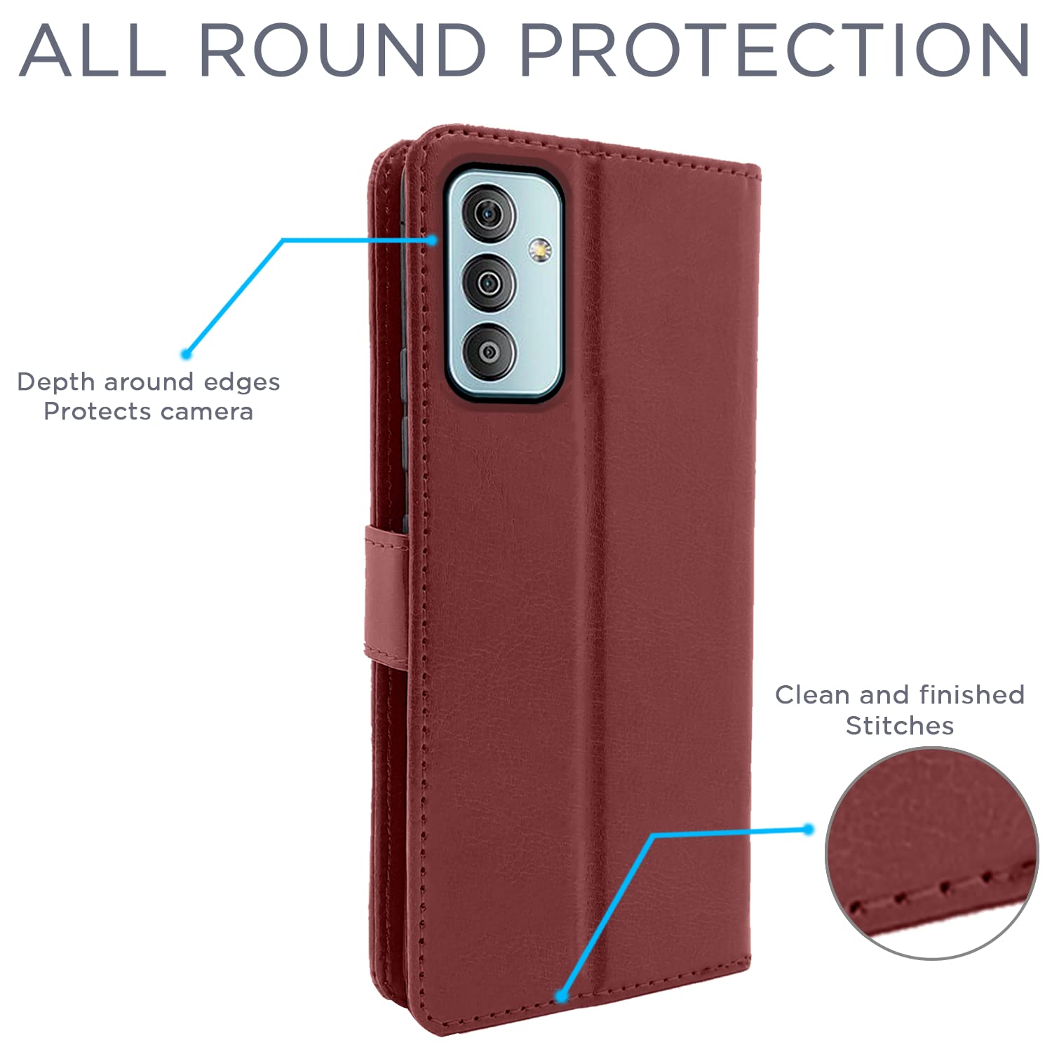 Pikkme Samsung Galaxy F23 5G Vintage Flip Cover | Brown