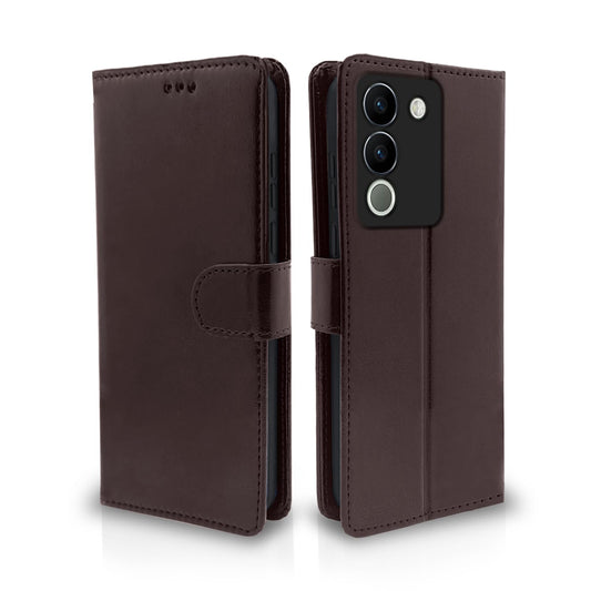 Pikkme Vivo Y200 5G Vintage Flip Cover (Coffee)