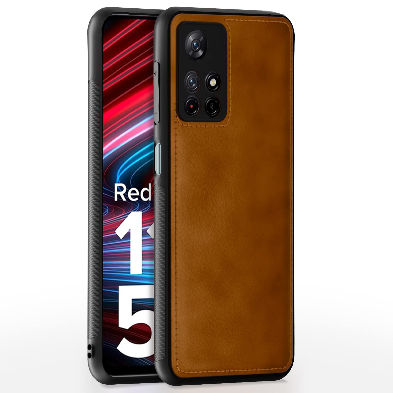 Pikkme Redmi Note 11T 5G / Poco M4 Pro 5G Leather Back Cover | Brown