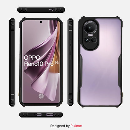 Pikkme Oppo Reno 10 Pro 5G Back Cover Crystal Clear Transparent Back Eagle Case (black)