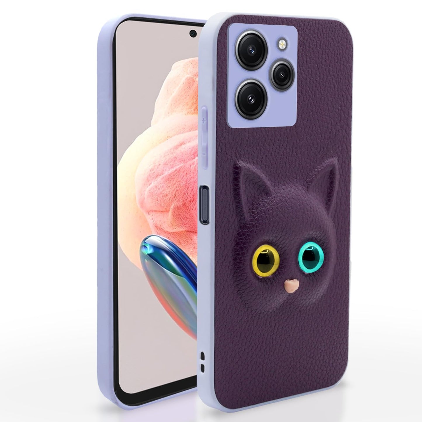 Pikkme Redmi 12 4G Kitty Back Cover (Purple)