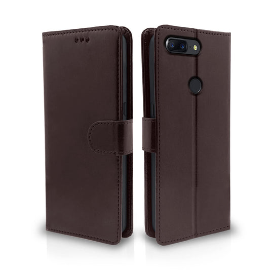 Pikkme OnePlus 5T Vintage Flip Cover | Coffee