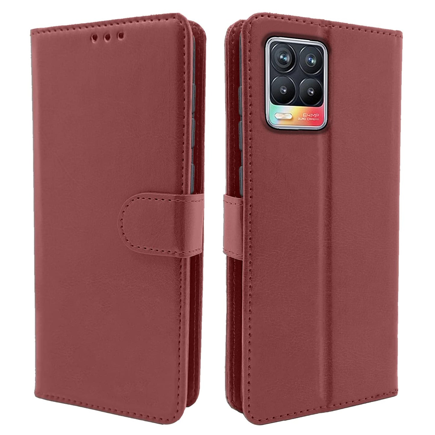 Pikkme Realme 8 4G / 8 Pro Vintage Flip Cover | Brown