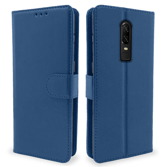 Pikkme OnePlus 6 Vintage Flip Cover | Blue