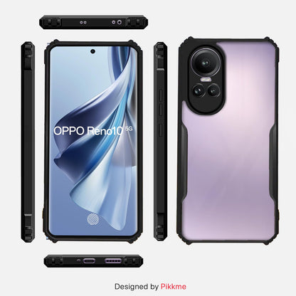 Pikkme Oppo Reno 10 5G Back Cover Crystal Clear Transparent Back Eagle Case (black)