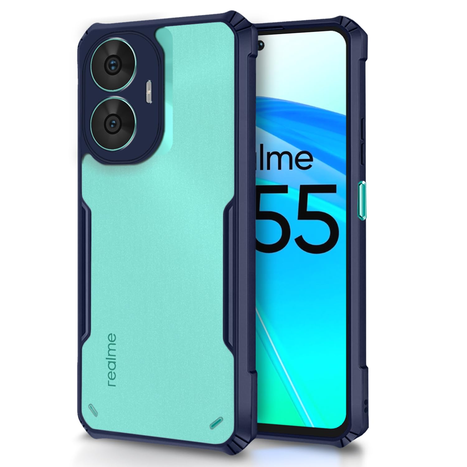 Pikkme Realme C55 Back Cover Crystal Clear Transparent Back Eagle Case (blue)