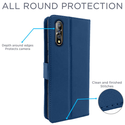 Pikkme Vivo S1 Vintage Flip Cover | Blue