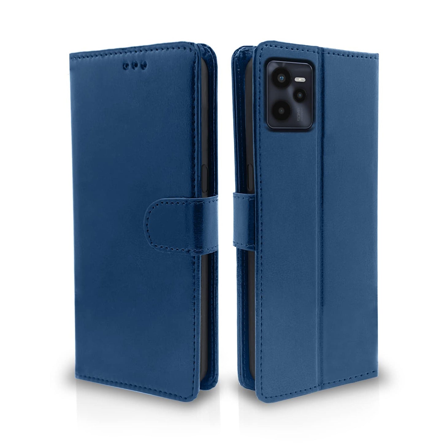 Pikkme Realme C35 Vintage Flip Cover | Blue