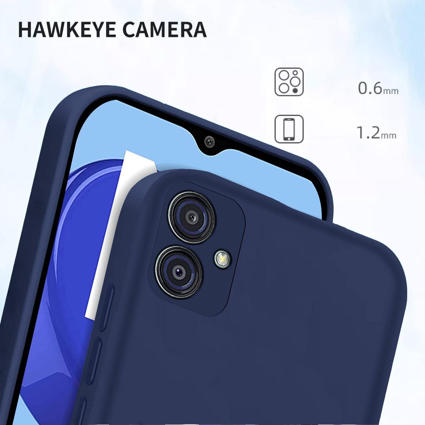 Pikkme Samsung Galaxy M04 / F04 / A04e Soft Silicone Case with Camera Bumper Protection | Blue