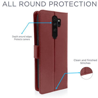 Pikkme Redmi Note 8 Pro  Vintage Flip Cover |  Brown