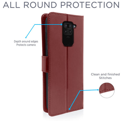 Pikkme Xiaomi Redmi Note 9 Vintage Flip Cover | Brown