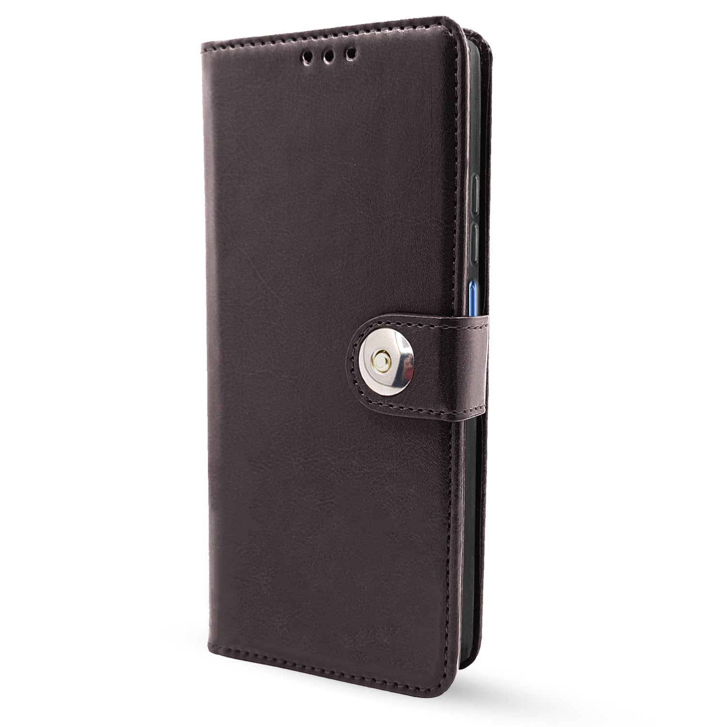 Pikkme Moto G54 5G Button Flip Cover (Coffee)