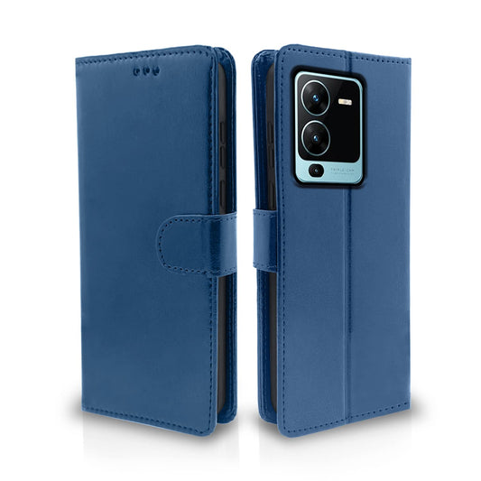 Pikkme Vivo V25 Pro 5G Vintage Flip Cover | Blue