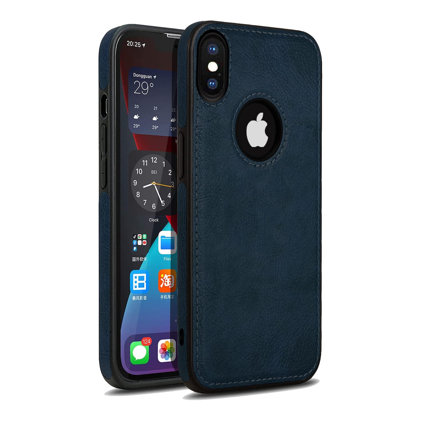 Pikkme iPhone X/Xs Leather Back Cover | Blue