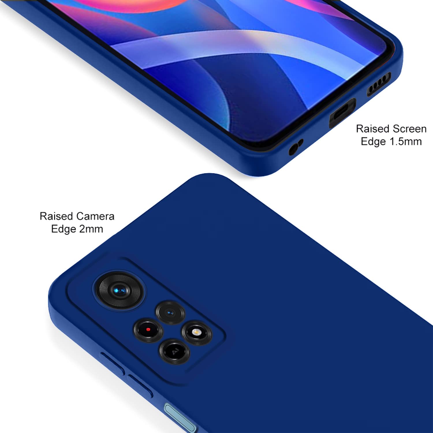 Pikkme Mi Redmi Note 11T / Poco M4 Pro Soft Silicone Case with Camera Bumper Protection | Blue