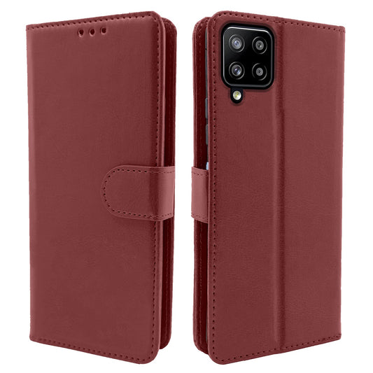 Pikkme Samsung Galaxy M12 / F12 / A12 Vintage Flip Cover |  Brown