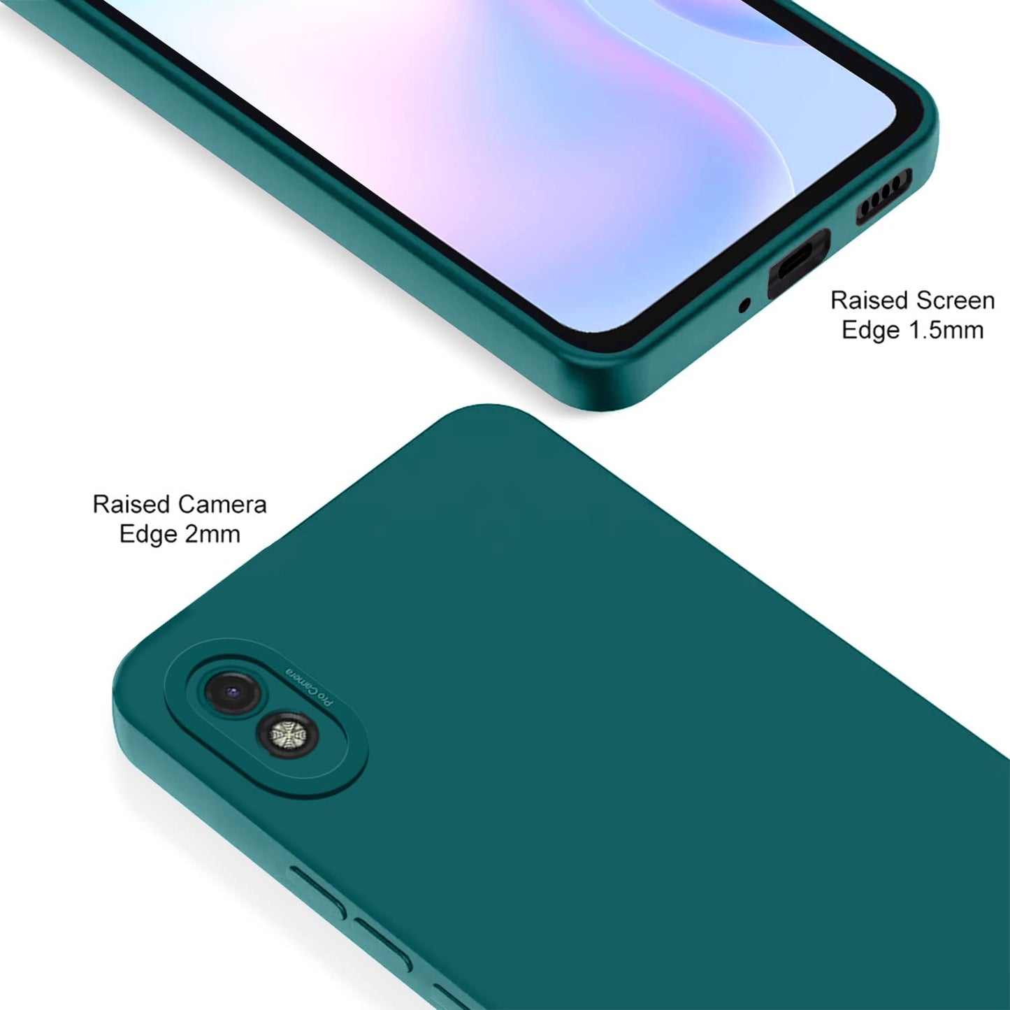 Pikkme Mi Redmi 9A / 9i / 9A Sport Soft Silicone Case with Camera Bumper Protection | Green