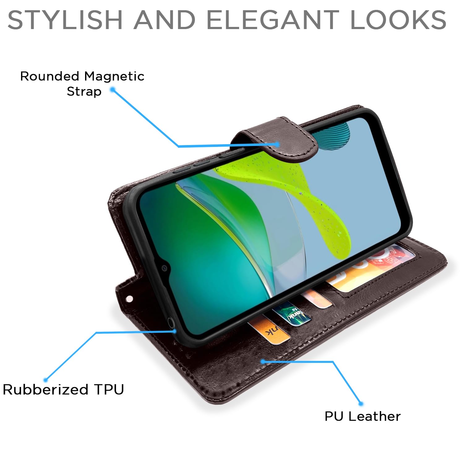 Pikkme Moto E13 Vintage Flip Cover (Coffee)