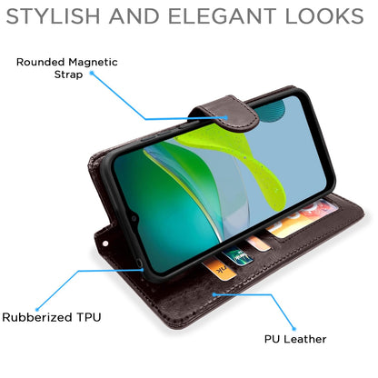 Pikkme Moto E13 Vintage Flip Cover (Coffee)