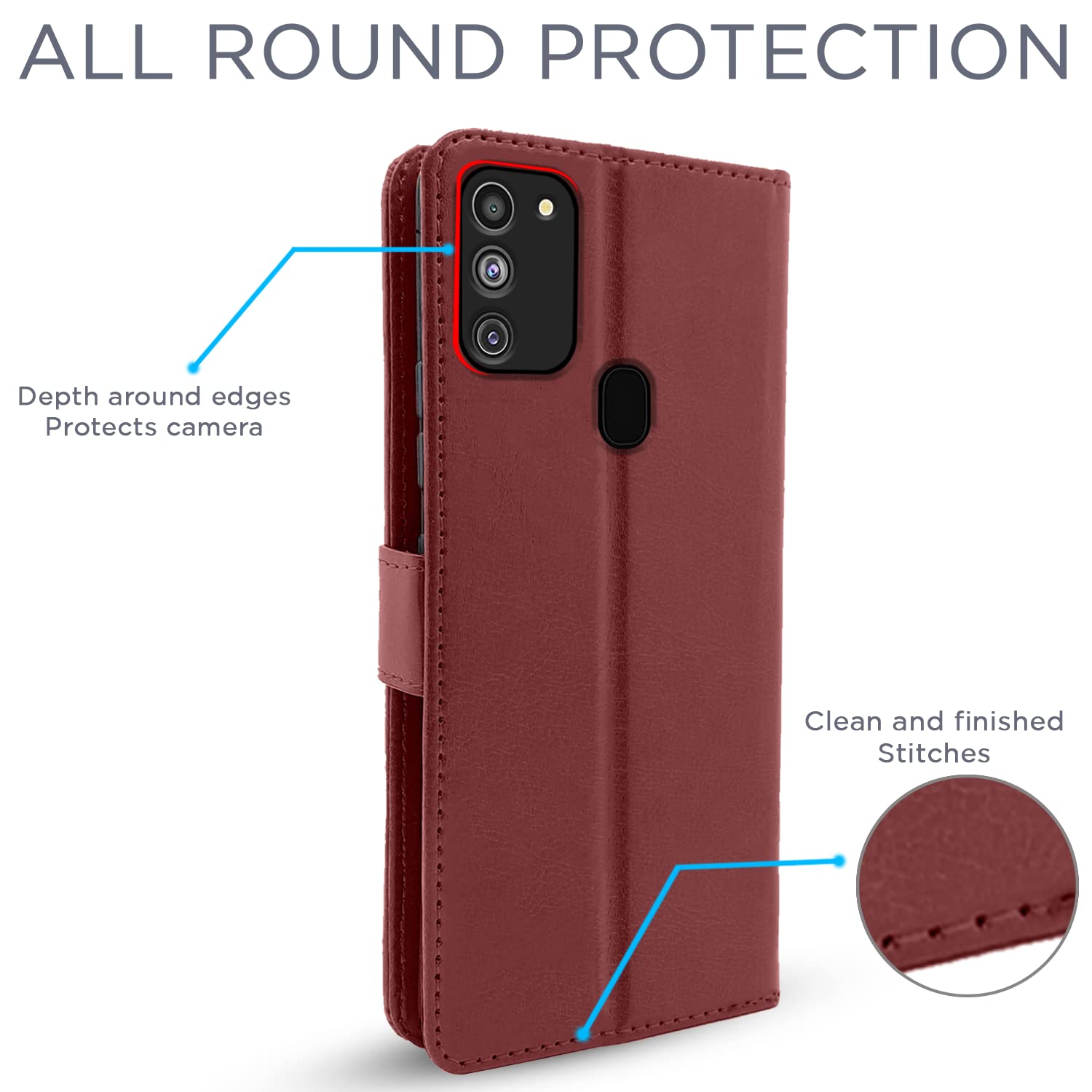 Pikkme Samsung Galaxy M21 2021 / M30s / M21 Vintage Flip Cover | Brown