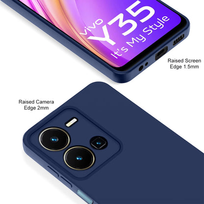 Pikkme Vivo Y35 Soft Silicone Case with Camera Bumper Protection | Blue