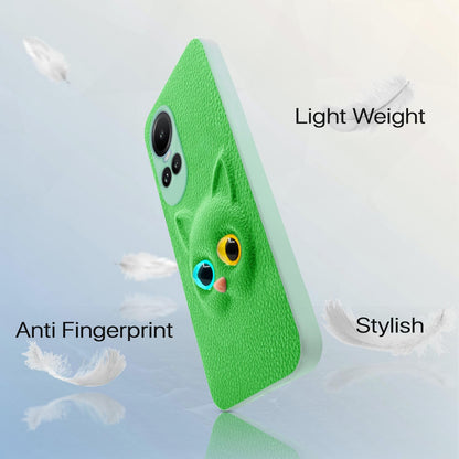 Pikkme Oppo Reno 10 5G Kitty Back Cover (Green)