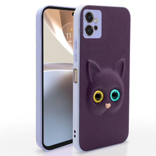 Pikkme Moto G32 Kitty Back Cover (Purple)