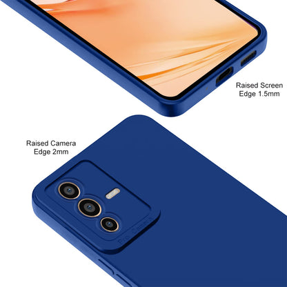 Pikkme Vivo V23 Pro 5G Soft Silicone Case with Camera Bumper Protection | Blue