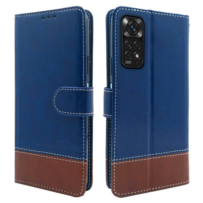 Pikkme Mi Redmi Note 11 / Note 11S Constrast Flip Cover | Blue & Brown