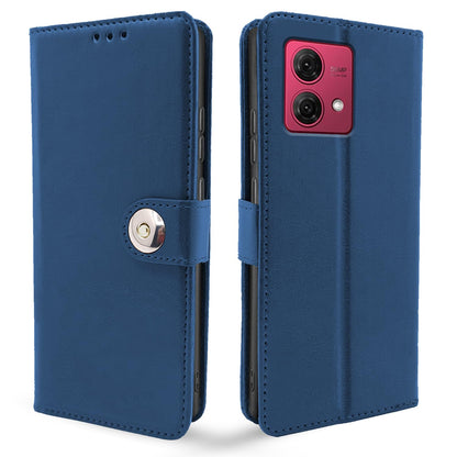 Pikkme Moto G84 5G Button Flip Cover (Blue)