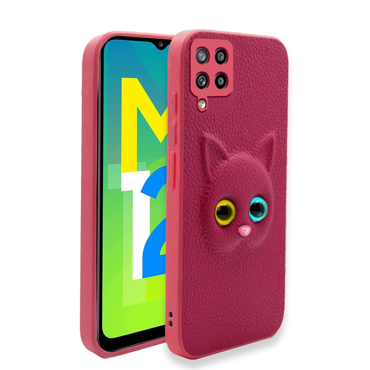 Pikkme Samsung Galaxy M12 / F12 / A12 Cat Case | Pink