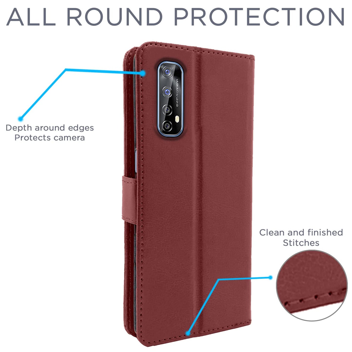 Pikkme Realme 7 / Narzo 30 4G / Narzo 20 Pro Vintage Flip Cover | Brown