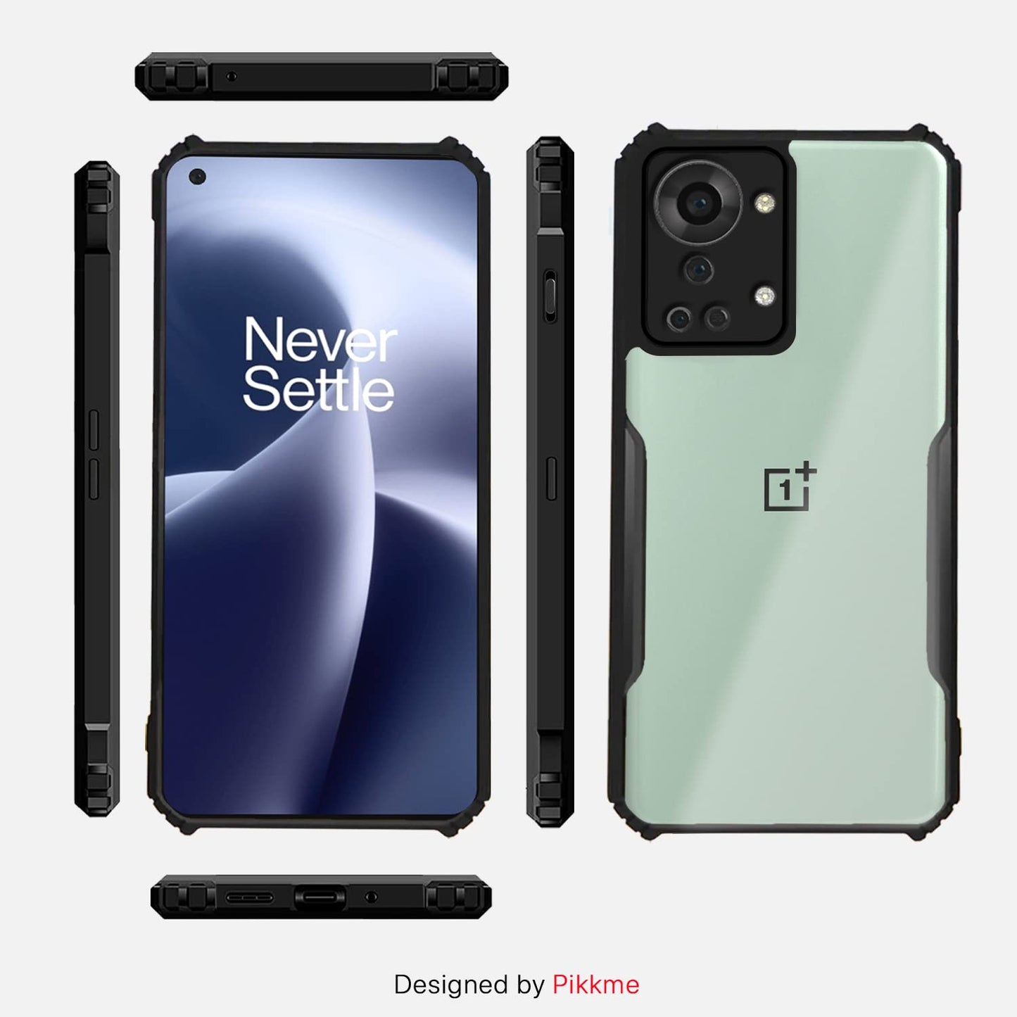 Pikkme OnePlus Nord 2T 5G Transparent Hybrid Back Cover