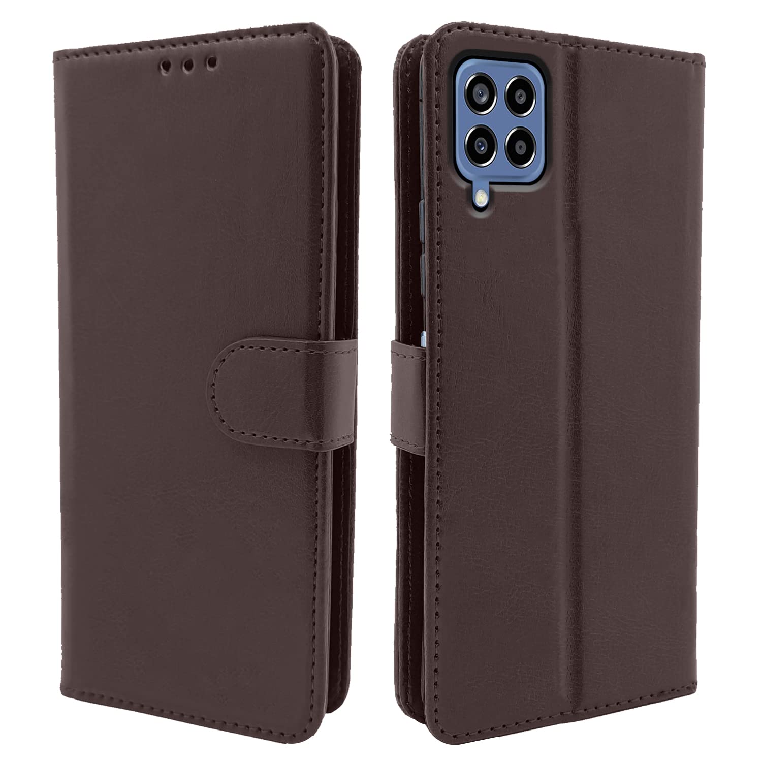 Pikkme Samsung Galaxy M33 5G Vintage Flip Cover | Coffee