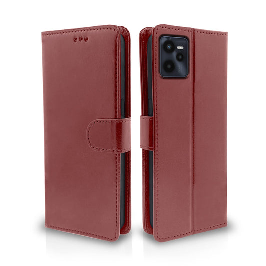 Pikkme Realme C35 Vintage Flip Cover | Brown