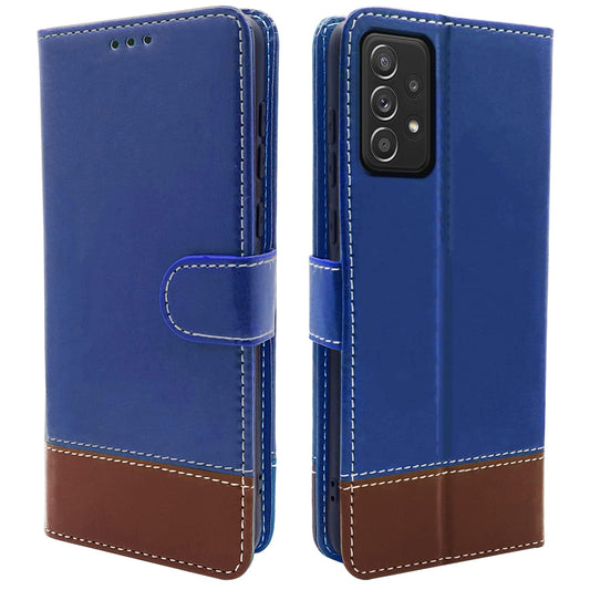 Pikkme Samsung Galaxy A73 5G Constrast Flip Cover | Blue & Brown