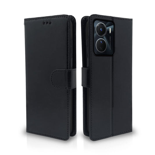 Pikkme Vivo Y16 Vintage Flip Cover | Black