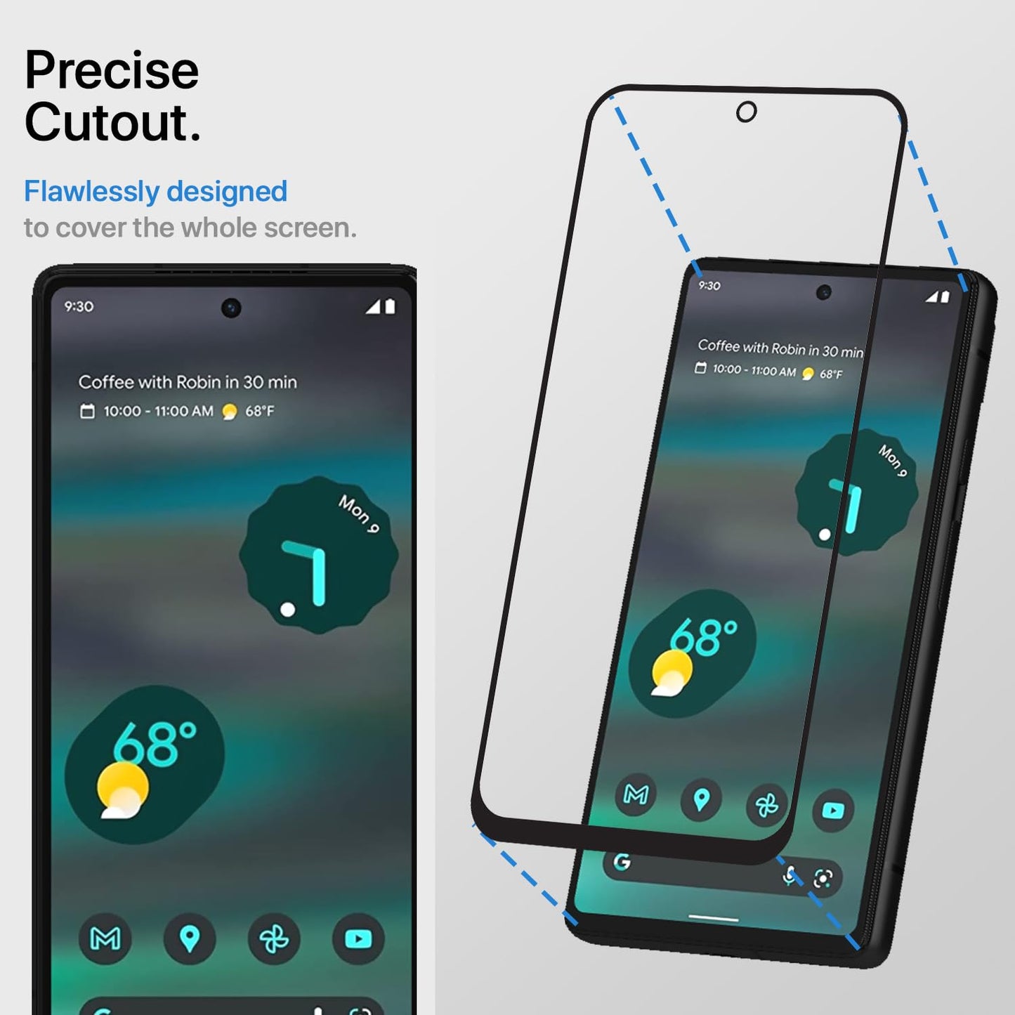 Pikkme Google Pixel 6A Tempered Glass Screen Protector Edge To Edge Coverage With Easy Installation Kit