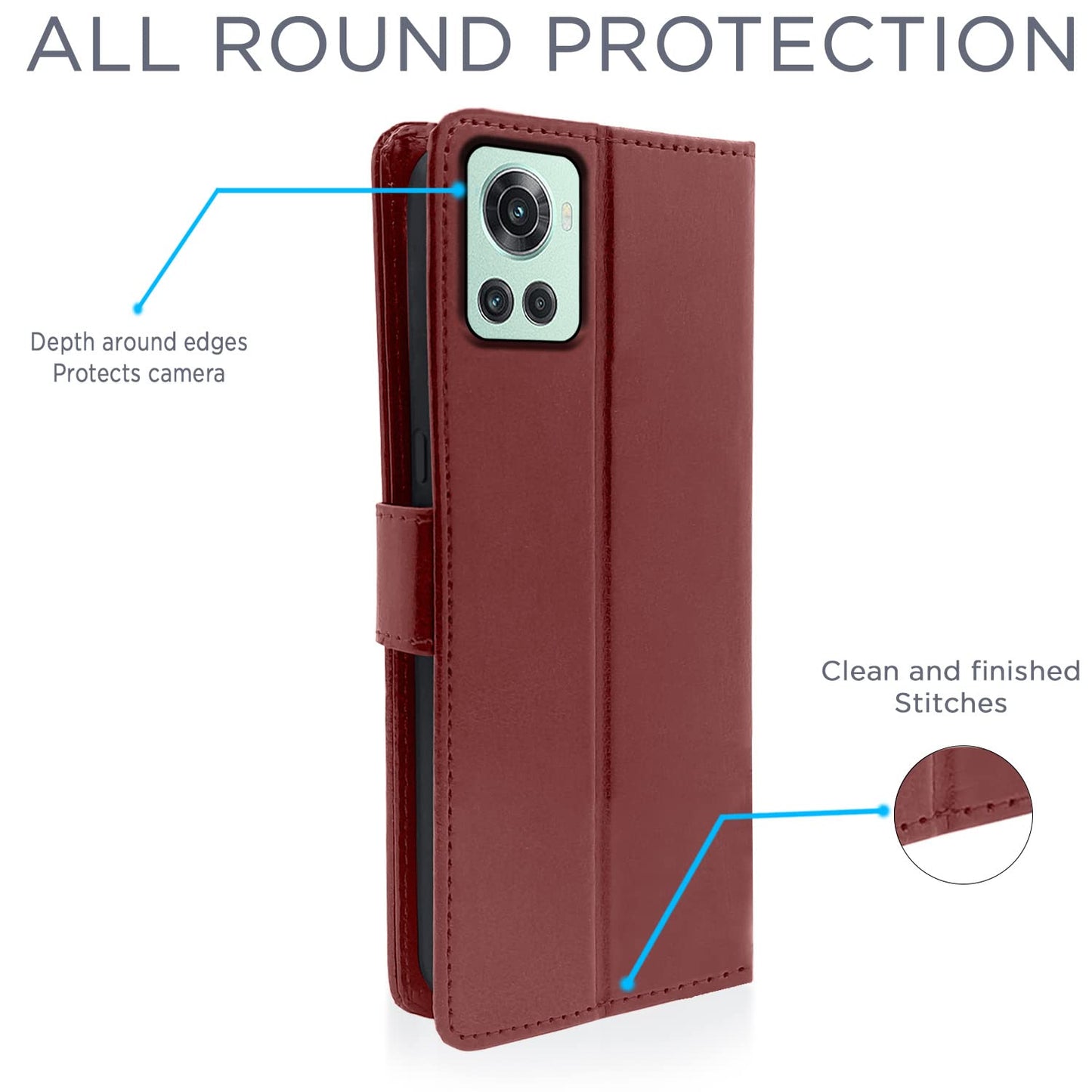 Pikkme OnePlus 10R 5G / 10R Prime 5G Vintage Flip Cover | Brown