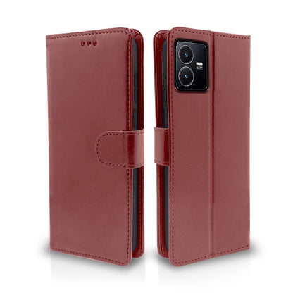 Pikkme Vivo Y22 Vintage Flip Cover | Brown